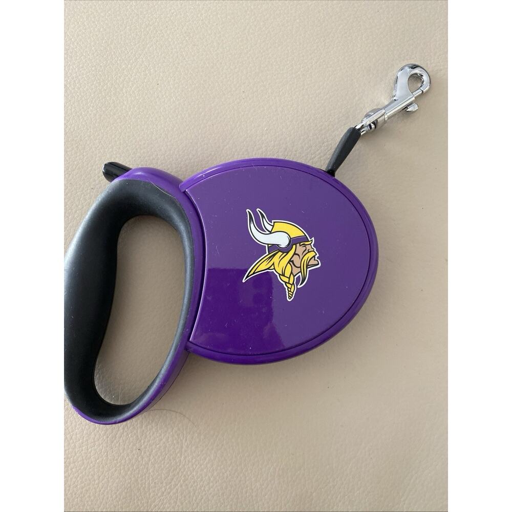 NFL Minnesota Vikings Retractable Dog Leash 13’ Long For Maximum 66lb Dog